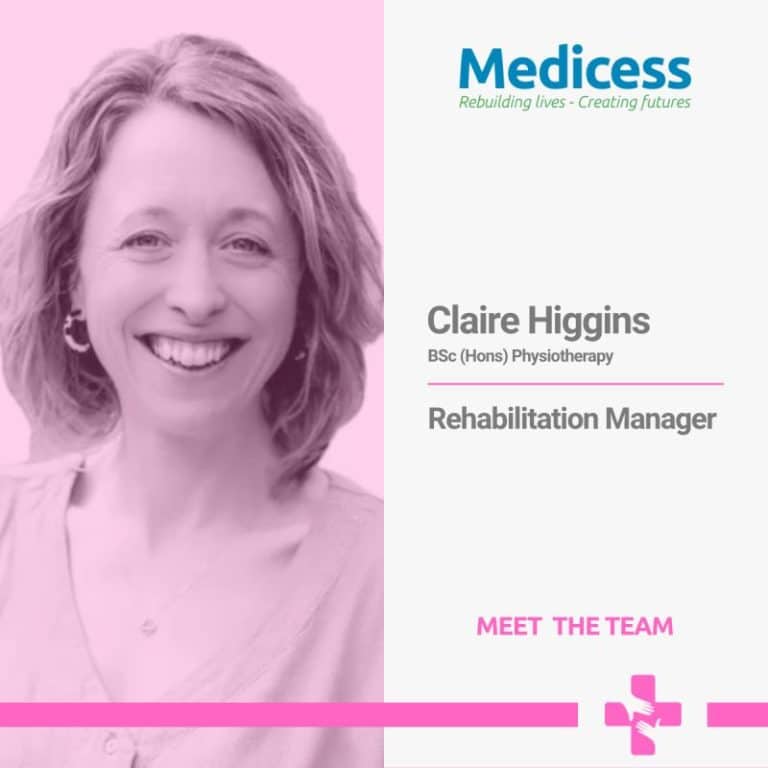 Portrait of Claire Higgins, Medicess Rehabilitation Manager and physiotherapist.